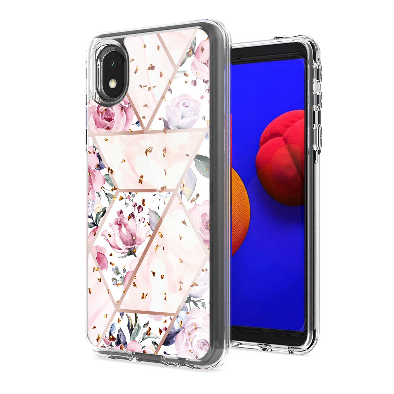 Flower Design Pattern Printing Dual Layer Hybrid Hard Plastic and Soft TPU Rubber Case Cover for SAMSUNG GALAXY S21 FE In Pink Base Flower